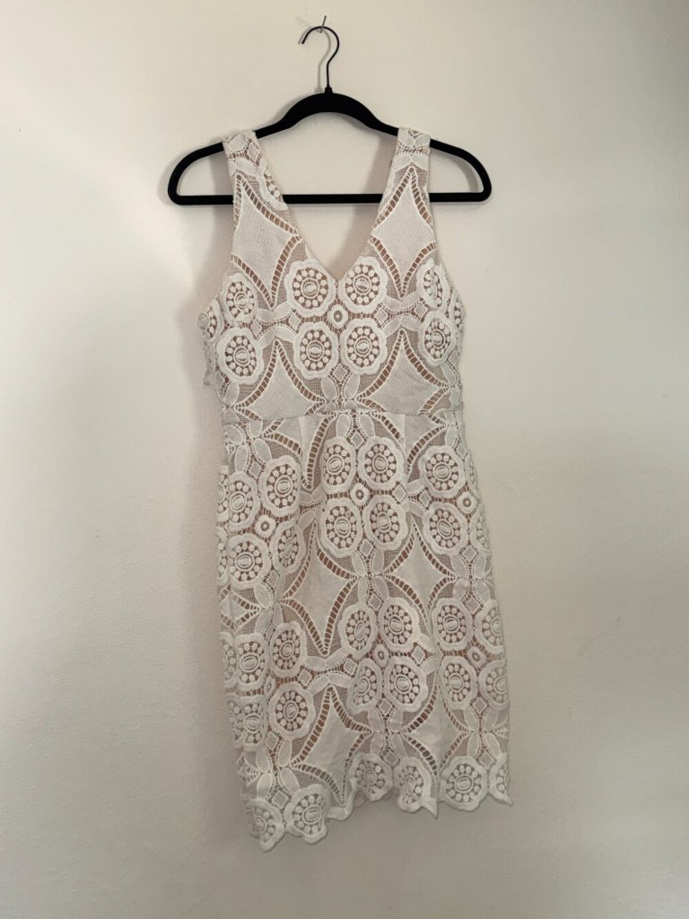 Charlotte Russe White Medallion Crochet Lace Mini Dress